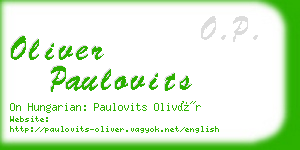 oliver paulovits business card